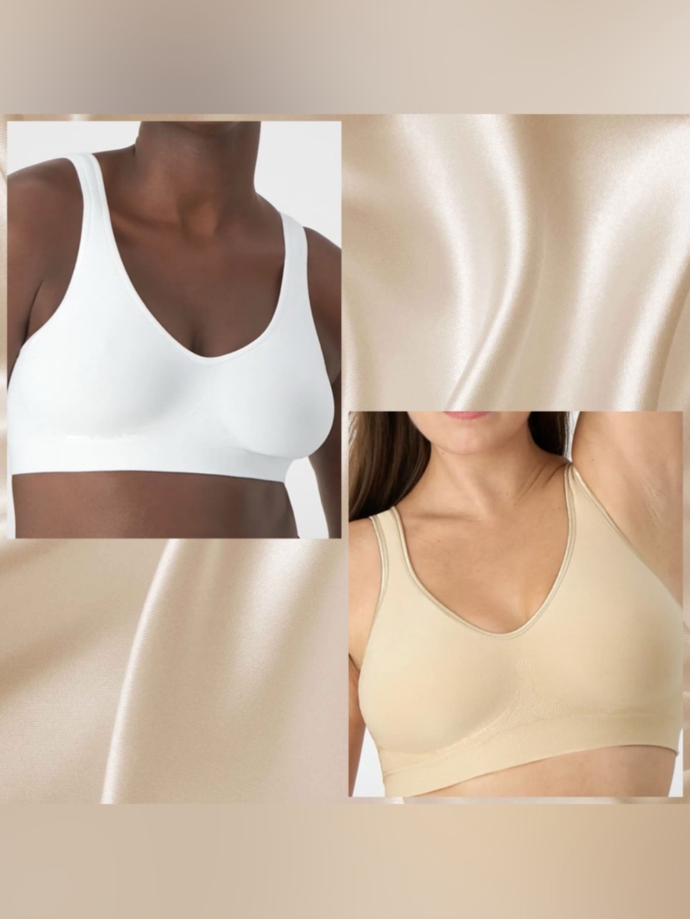Bali Wireless Seamless Bras in White and Nude - Pack of 2